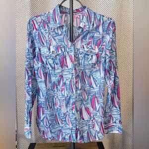 Lily Pulitzer Womens Printed Button-Front Shirt size 4